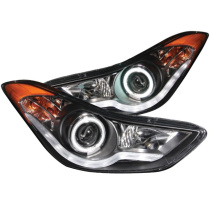 Hyundai Elantra 2011-2014 Projector Strålkastare Med Halo Svart (SMD LED) ANZO